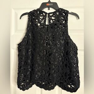 Elegant Black Lace Sleeveless Top